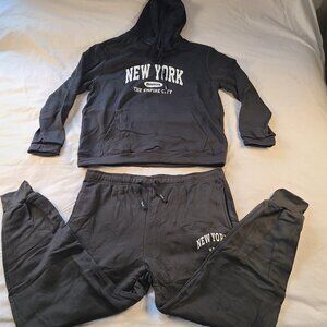 Men's New York 2 pcs Jogging Suit XXL Black New